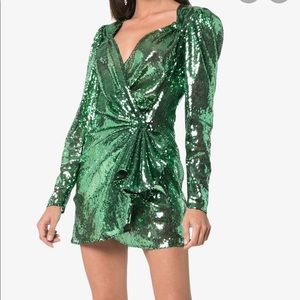 Attico sequined draped mini dress